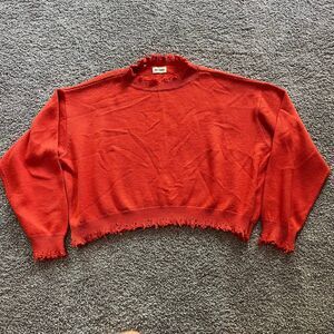 Bare Knuckles Cropped Cashmere Wool Sweater Burnt Orange Men’s Size Large L